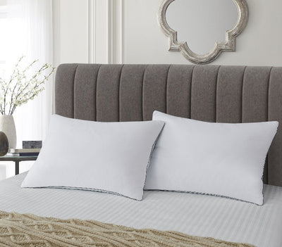 Serta 233 Thread Count Summer and  Winter White Goose Feather Bed Pillow -2 Pack