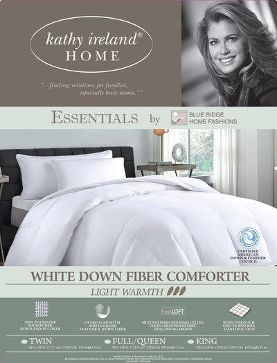 Kathy Ireland Microfiber Light To Extra Warmth Goose Feather and Down Fiber Comforter