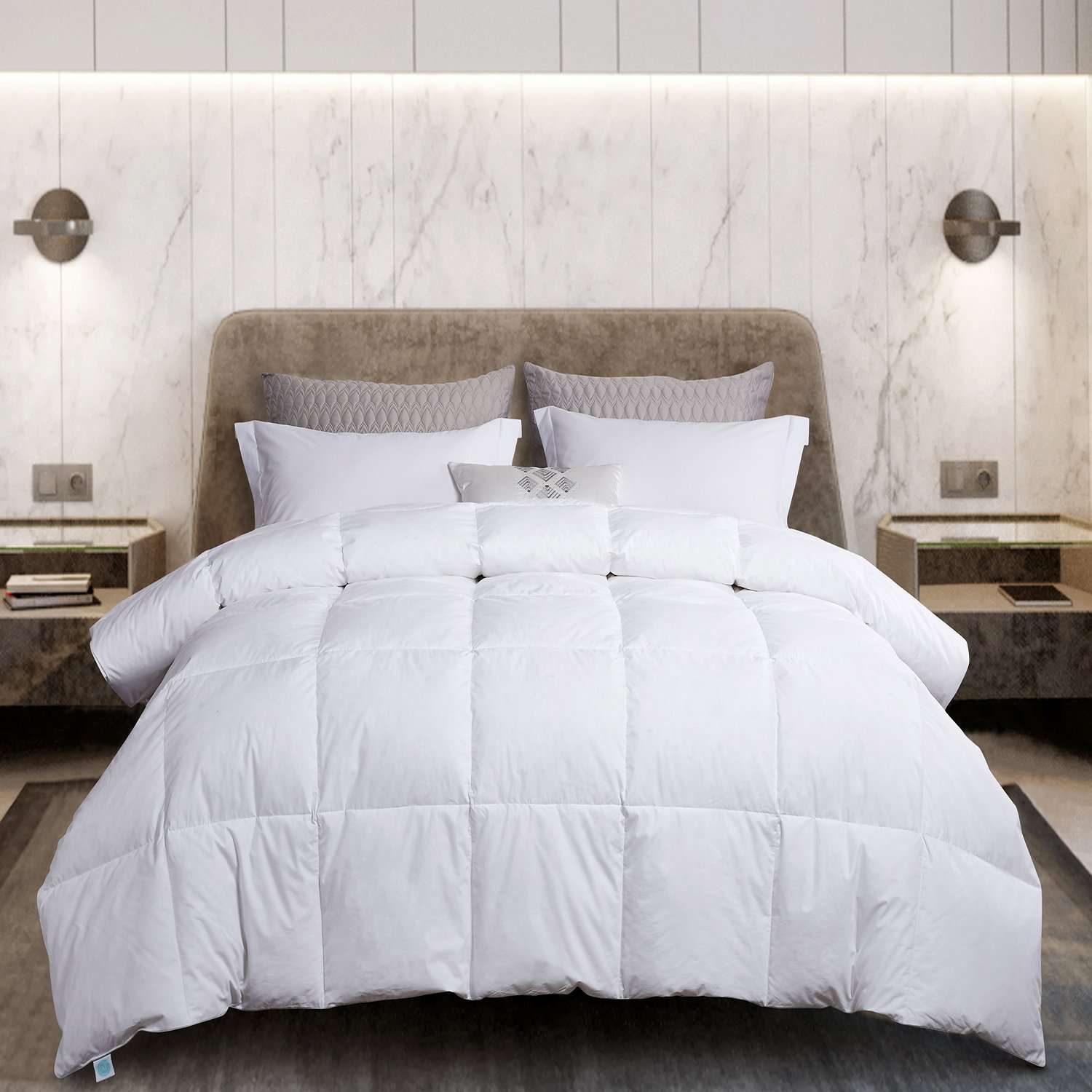 Martha Stewart Goose Feather \u0026 Down Comforter White Full/Queen, image size:1500x1500