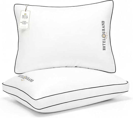 Hotel Grand Firm Density 2 Pack Pillow with 400 Thread Count Cotton Cover