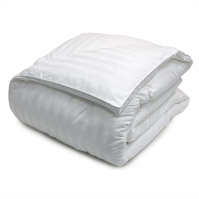 350 Thread Count Cotton Damask Stripe (2cm) Down Alternative ComforterKing in white color