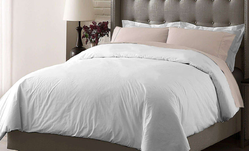 3 Piece Microfiber Duvet Cover Set in Full/Queen Size, White Color only