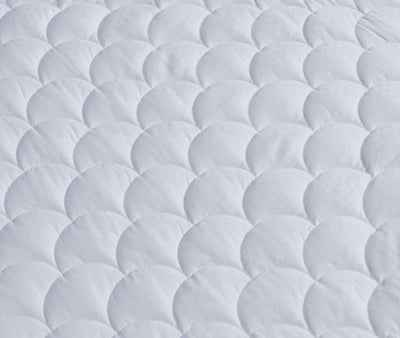 350 Thread Count Damask Dot Mattress PadQueen in White color