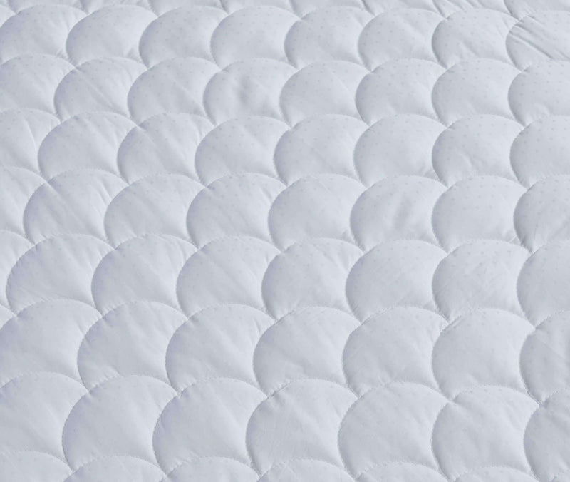 350 Thread Count Damask Dot Mattress PadQueen in White color