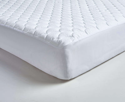 350 Thread Count Damask Dot Mattress PadKing in White color