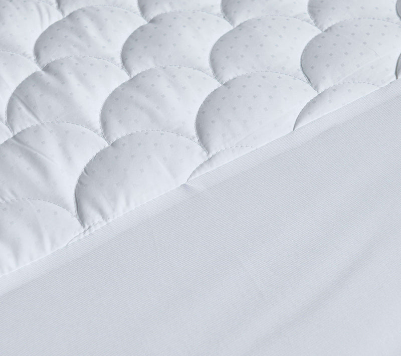 350 Thread Count Damask Dot Mattress PadCAL KING in White color