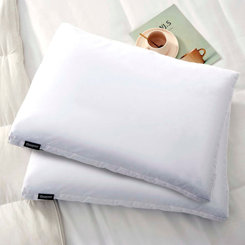Beautyrest Microfiber Medium Firm 2-Inch Gusset Feather And Down Pillow- 2 Pack