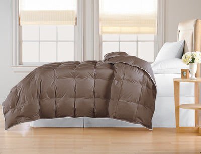 OUTSALE 233 Thread Count 3 Star Down Fiber Twin Brown Down Blend Comforter