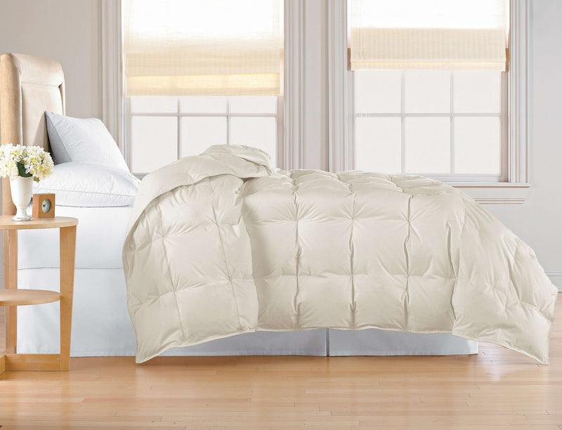 Microfiber White Goose Down Comforter Full-Queen in White color
