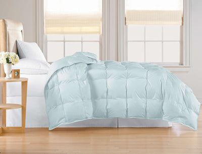 Microfiber White Goose Down Comforter Full-Queen in Silver color