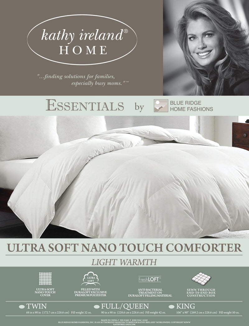 Kathy Ireland Ultra Soft Nano Touch Light To Extra Warmth Duraloft Down Alternative Comforter