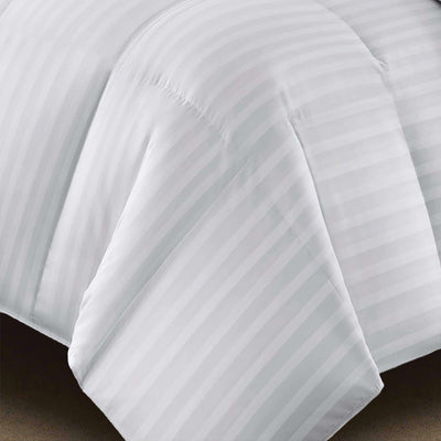 500 Thread Count Damask Stripe Pattern Duraloft Down Alternative Comforter- Extra Warmth