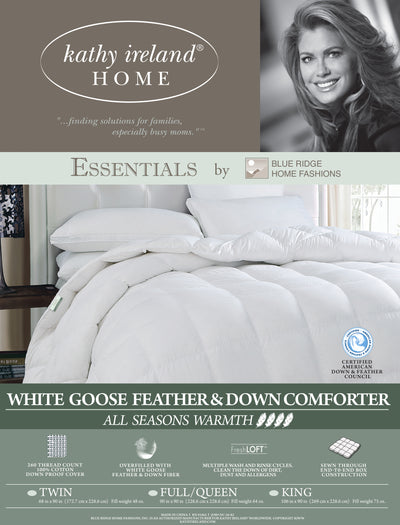 Kathy Ireland Essentials Light To Extra Warmth Goose Feather and Down Fiber Comforter