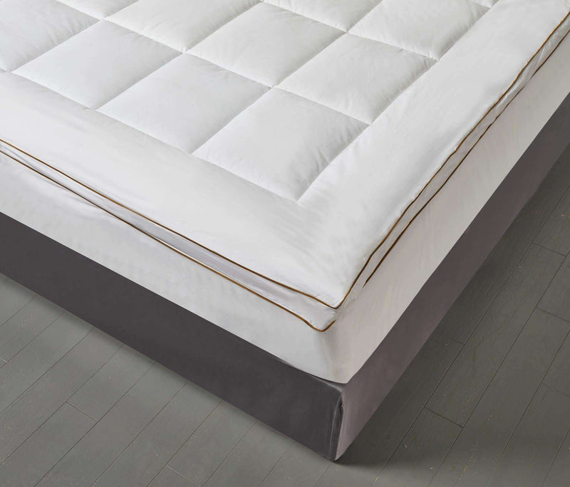 ELLE D…COR Cotton Gusseted Mattress Bed (Topper)King in White color