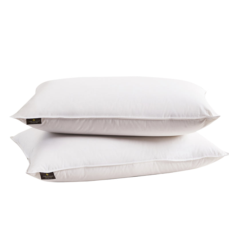 Farm To Home Organic Cotton White Feather And Down Pillow - 2 Pack