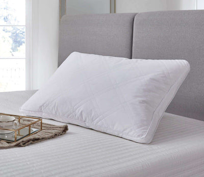 233 Thread Count Quilted White Goose Feather /Down Pillows (2-Pack)Jumbo in White color