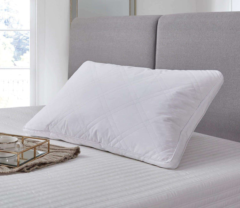 233 Thread Count Quilted White Goose Feather /Down Pillows (2-Pack)Jumbo in White color