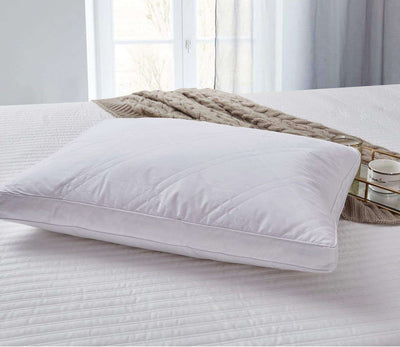 233 Thread Count Quilted White Goose Feather and Down Pillow (2-Pack)