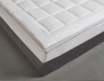 Kathy ireland - GALLERY Cotton Gusseted Mattress Bed (Topper)Full in White color